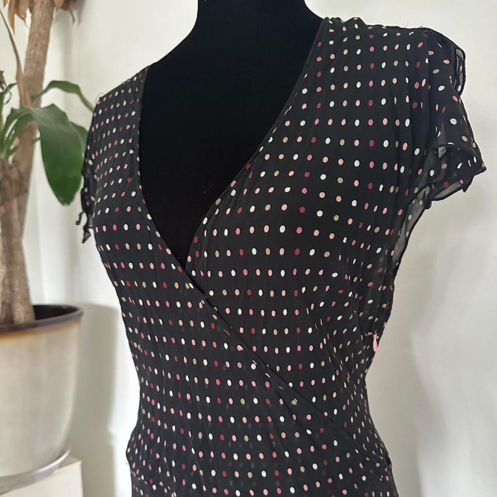 Reformation Silk Black Polka Dot Midi Dress